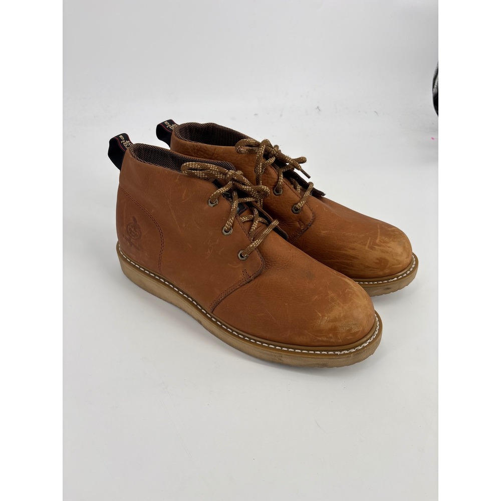 Georgia Boot GB1222 Mens 5 inch Chukka Wedge Brown Leather Work Boots Size 14 W